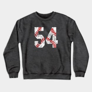 Vintage #54 Baseball Laces Baseball Mom Jersey Love Baseball Crewneck Sweatshirt